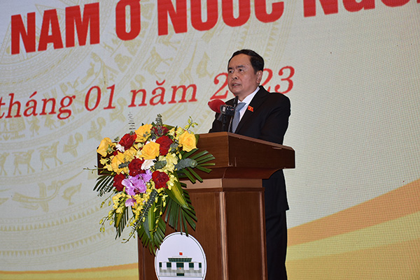 Phó Chủ tịch Thường trực Quốc hội Trần Thanh Mẫn phát biểu tại Tọa đàm về chính sách, pháp luật đối với người Việt Nam ở nước ngoài